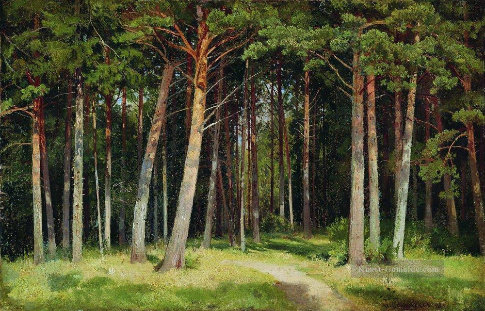 Pinienwald 1885 klassische Landschaft Ivan Ivanovich Bäume Ölgemälde